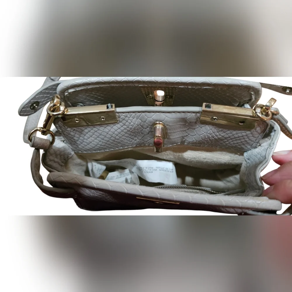 Zara Basic Collection Pre-loved Mini Snakeskin Embossed Bag In Gray - Picture 8 of 11